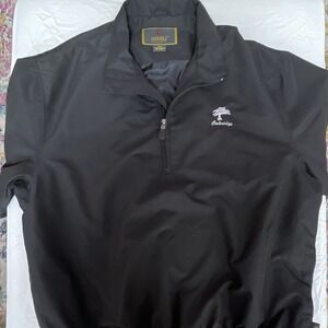 BARU Sports Men's Black 1/4 Zip Pullover‎ Jacket Lined Embroidered Logo 2XL